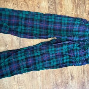 Green and Blue Plaid Pants
